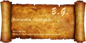 Boroska Györgyi névjegykártya